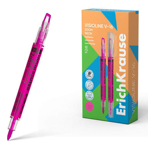 Picture of ERICHKRAUSE HIGHLIGHTER V-16 DOUBLE SIDED WITH ZOOM PINK